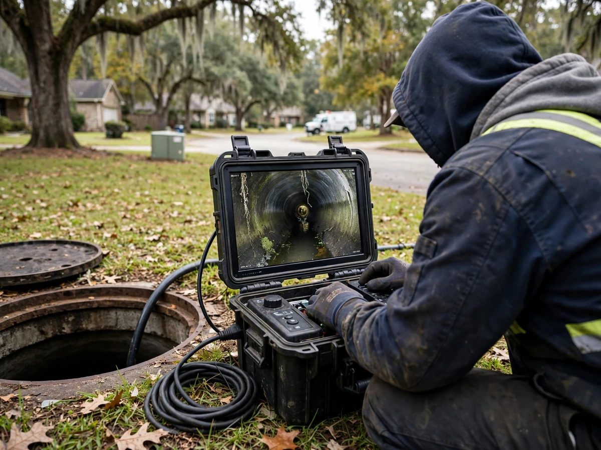Sewer line repair work in Woodstock, GA